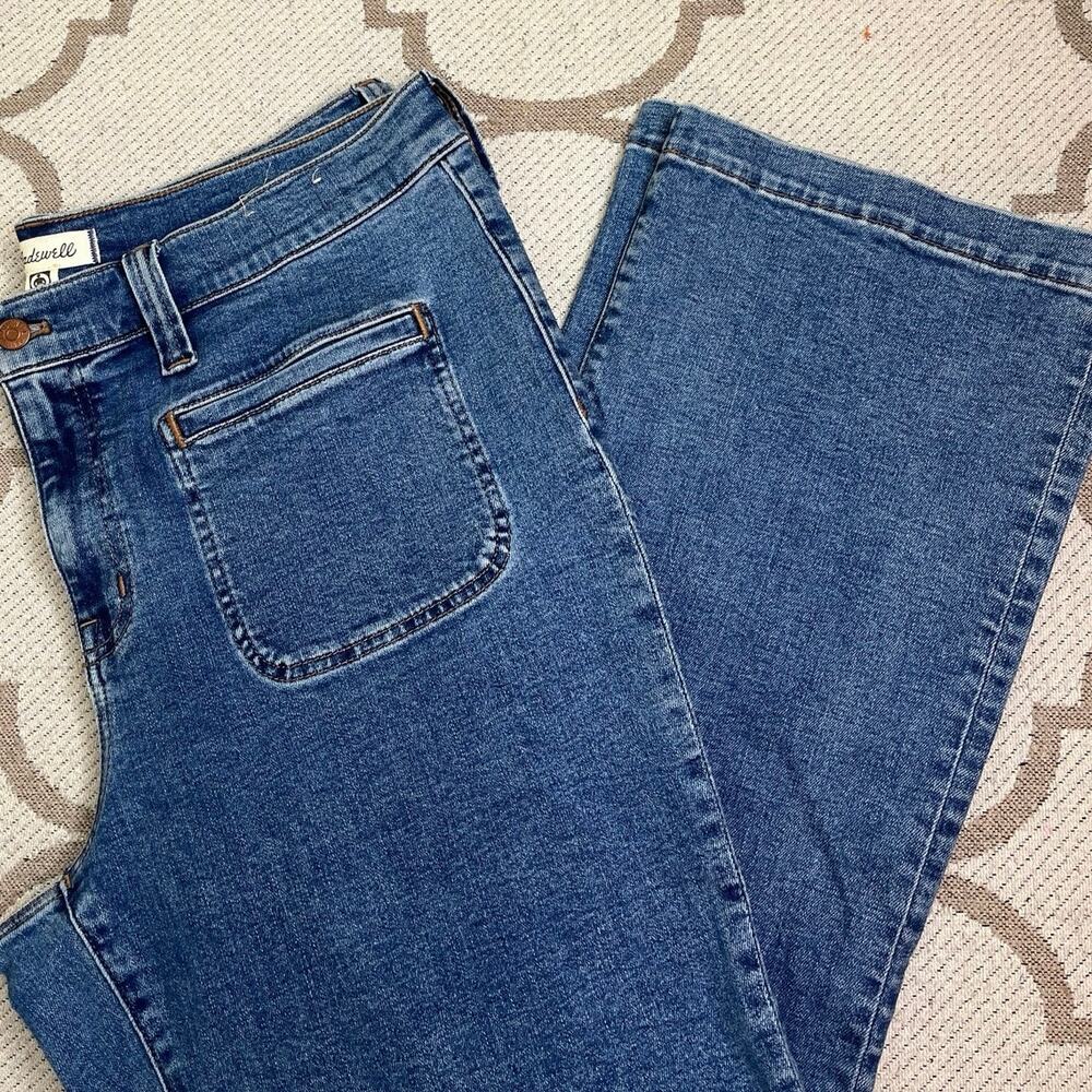 Madewell Blue Wide-Leg Flare Jeans